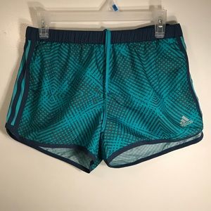 ADIDAS Climalite Blue Green Gray Running Shorts Size Small